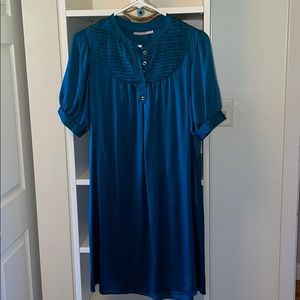 Calypso dark turquoise silk dress. Size S.
